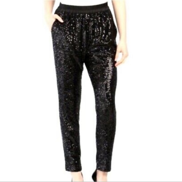 Ramy Brook Arlin black sequin joggers - Picture 4 of 14